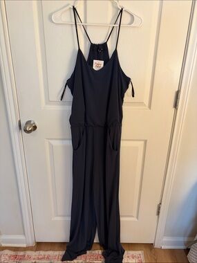 Annabelle Navy Sleeveless Wide-Leg Jumpsuit